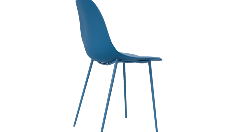 Sleek Blue Dining Chair Model - Professional 3D Model Render 7
