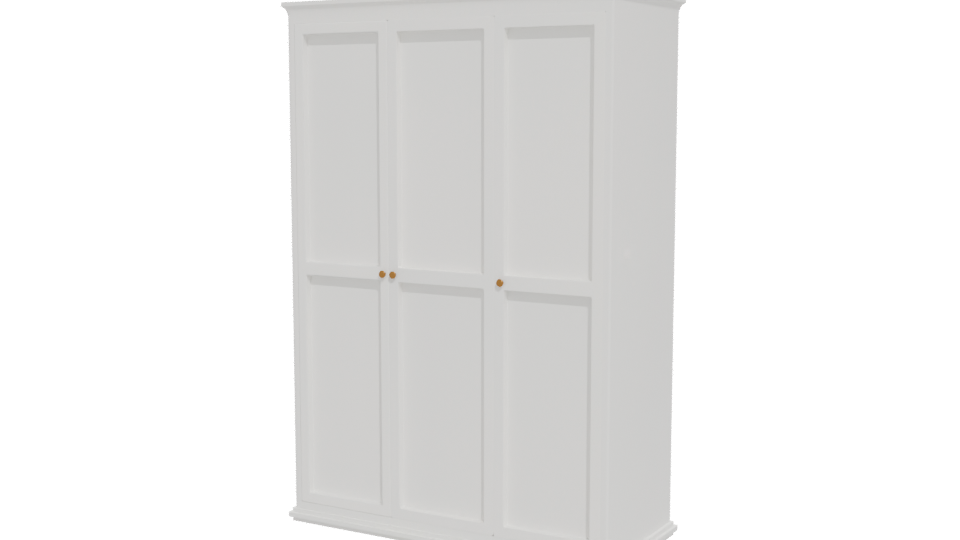 Elegant White Wardrobe Model - Professional 3D Model Render 12