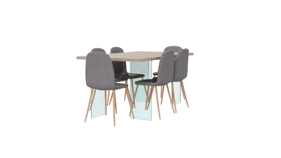 Minimalist Dining Table Set 3D - Professional 3D Model Render 6