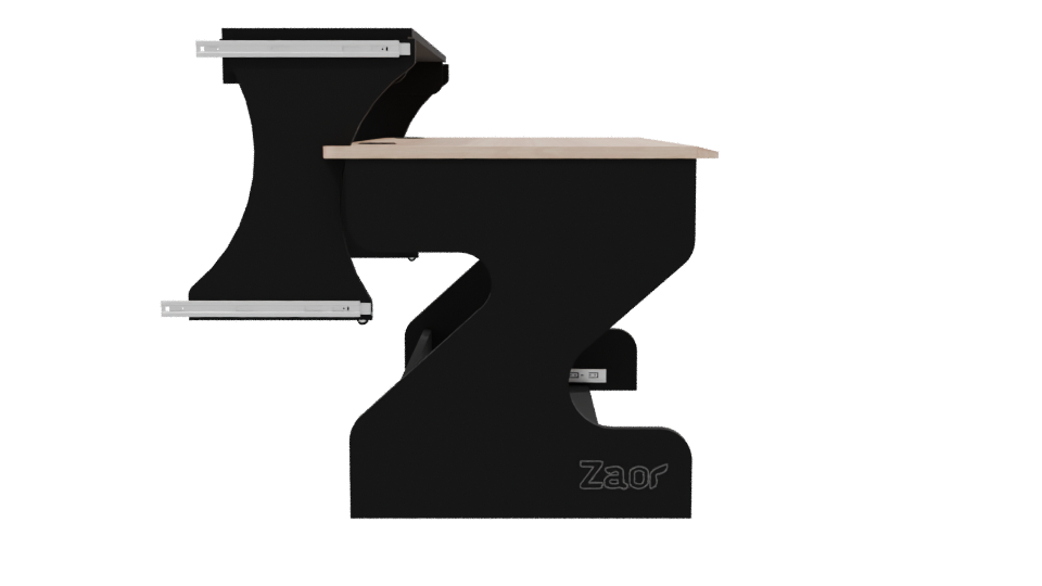 Contemporary Black and Wood Office Desk 3D Model - Professional 3D Model Render 8