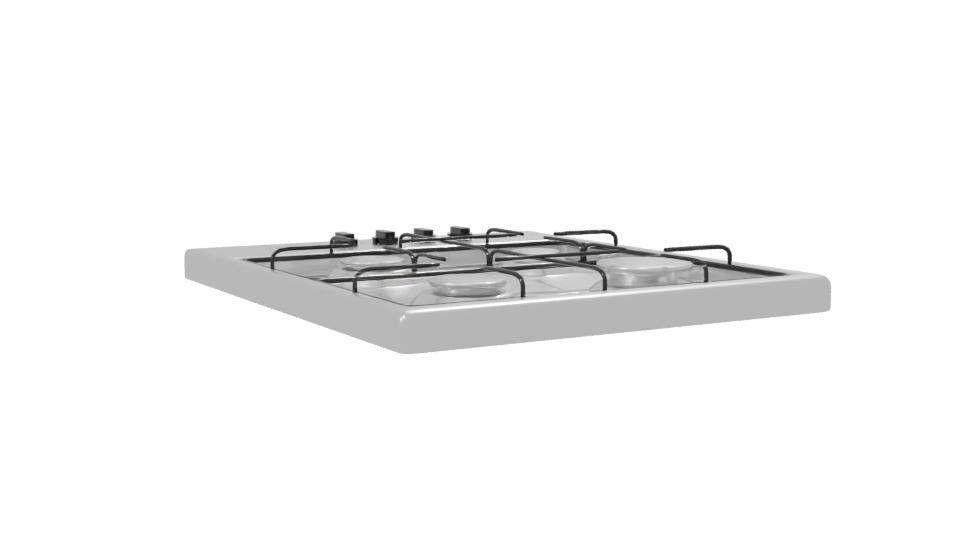 Gas Cooktop 3D Model 60 cm - Professional 3D Model Render 7