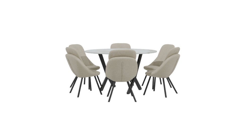 Stylish Dining Table Set 3D - Professional 3D Model Render 3
