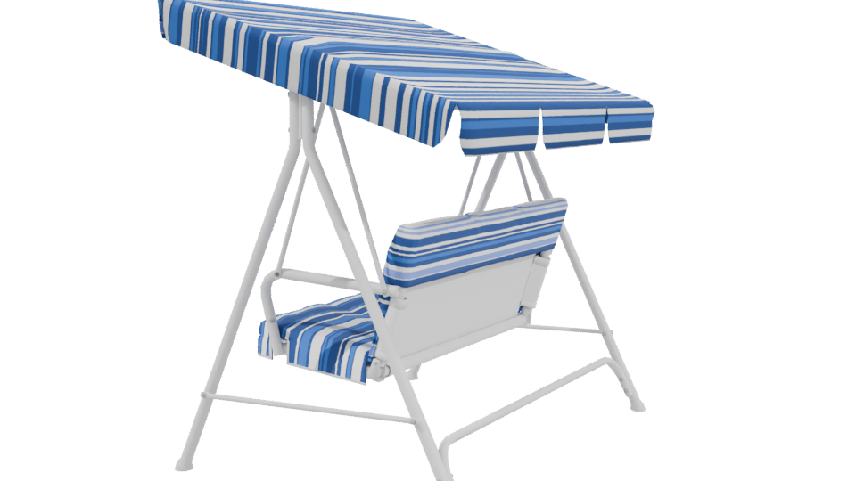 Stylish Outdoor Swing Bench with Canopy 3D Model - Professional 3D Model Render 3