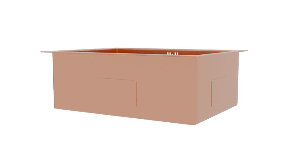 Stylish Rectangular Copper Basin 3D - Professional 3D Model Render 12