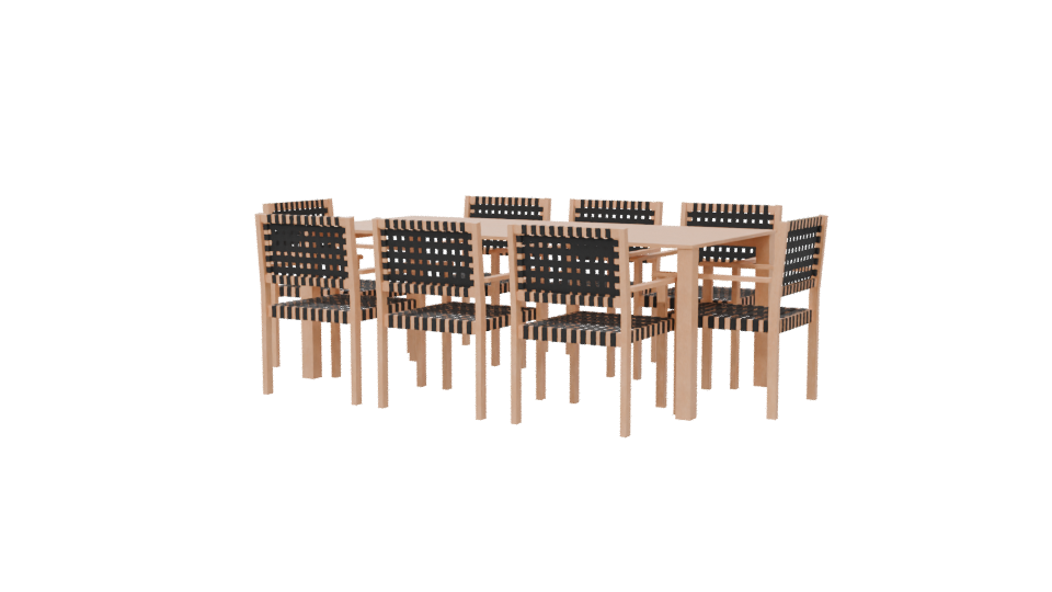 Stylish Dining Table Set 3D - Professional 3D Model Render 6