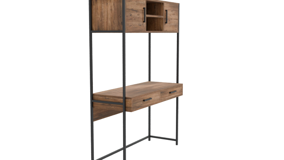 Stylish Wooden Office Desk 3D - Professional 3D Model Render 9
