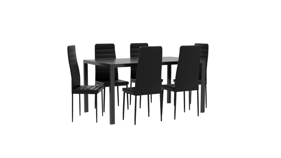 Sleek Modern Dining Table with Chairs 3D Model - Professional 3D Model Render 10