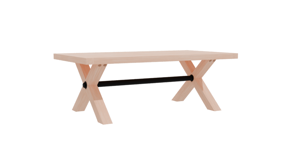 Minimalist Wooden Dining Table 3D - Professional 3D Model Render 10