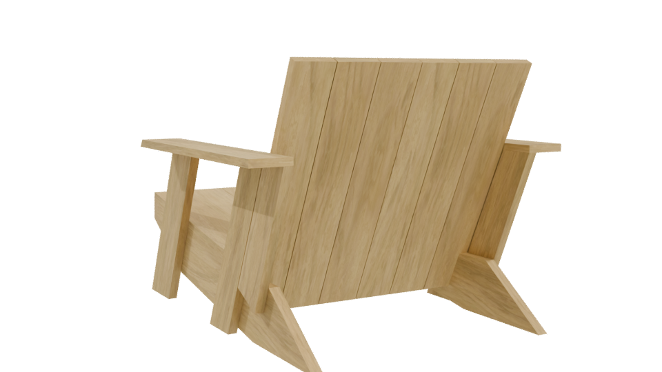 Stylish Minimalist Wooden Chair - Professional 3D Model Render 4