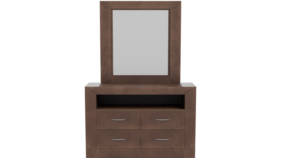 Modern Wood Vanity with Mirror 3D Model - Professional 3D Model Render 11