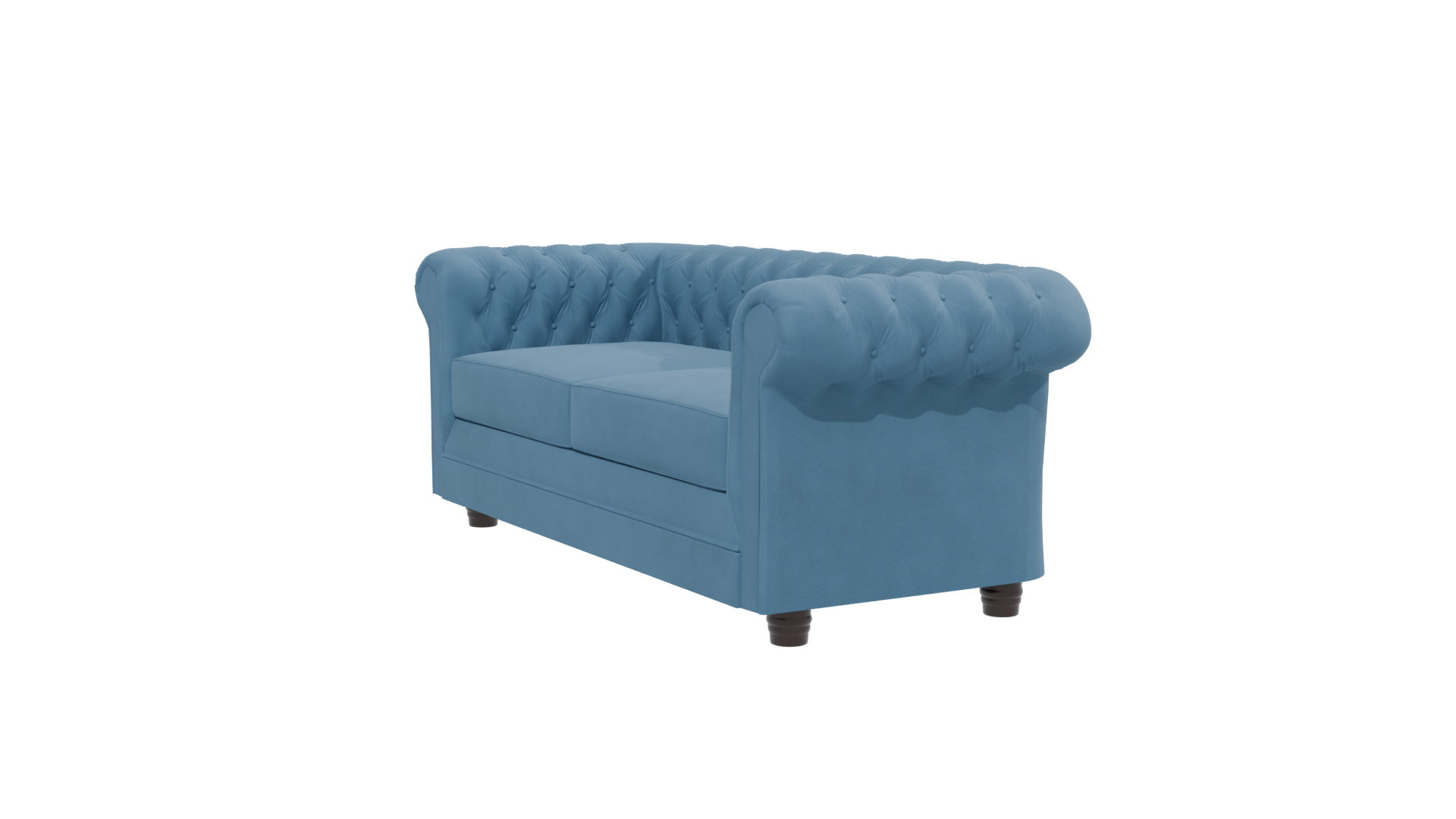Elegant Blue Upholstered Sofa 3D - Professional 3D Model Render 13