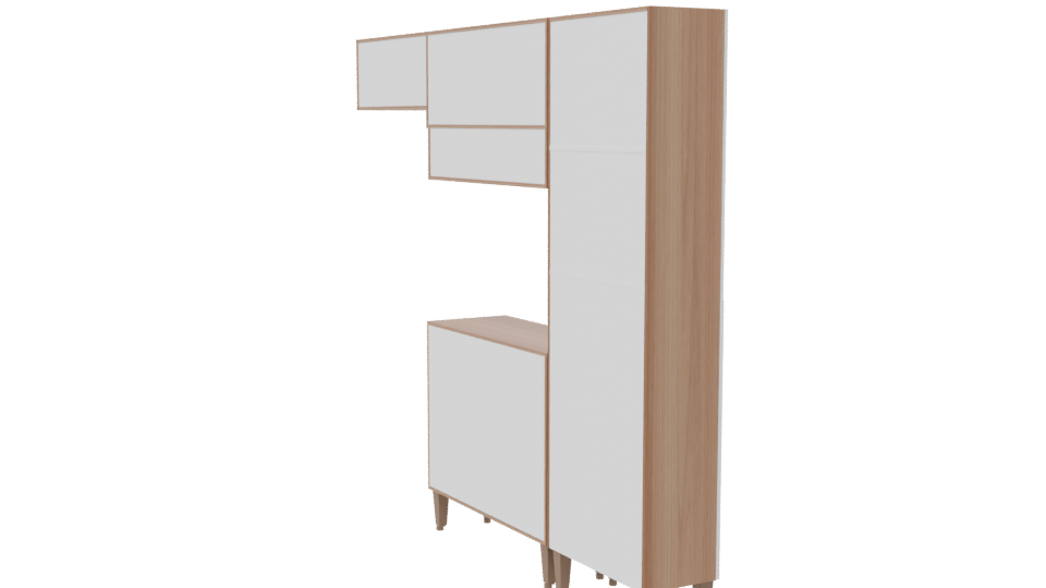 Stylish Wooden Cabinet Model - Professional 3D Model Render 7