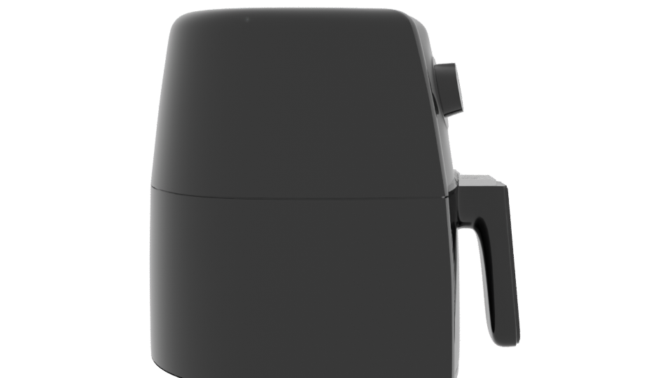 Stylish Black Air Fryer 3D Model for Kitchen Scenes - Professional 3D Model Render 8