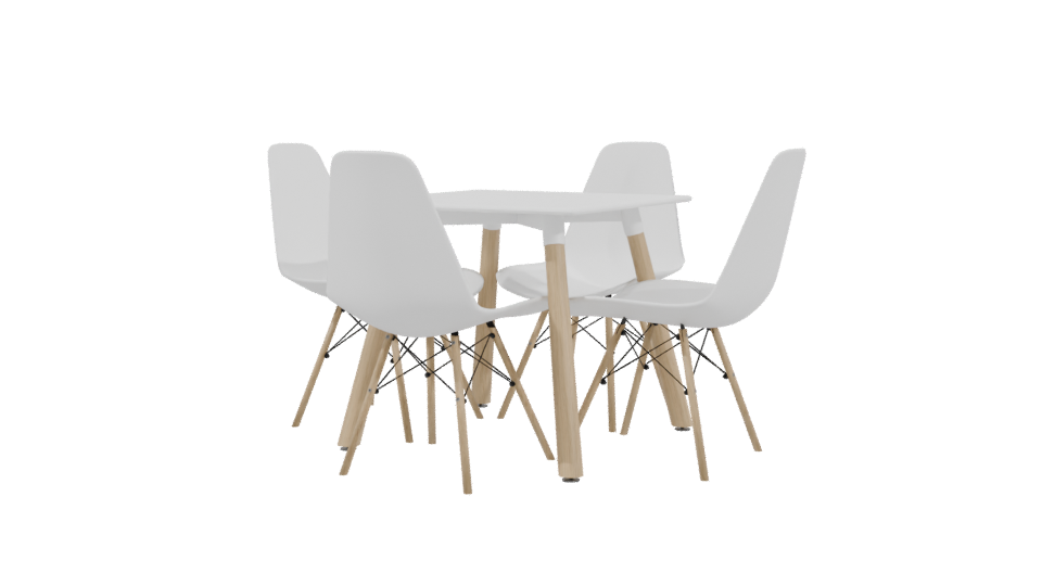 Stylish Minimalist Dining Set 3D - Professional 3D Model Render 3