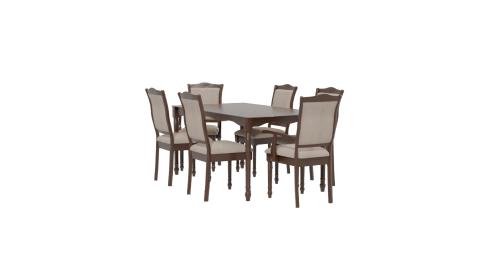 Lorca Dining Table Set 3D - Professional 3D Model Render 13