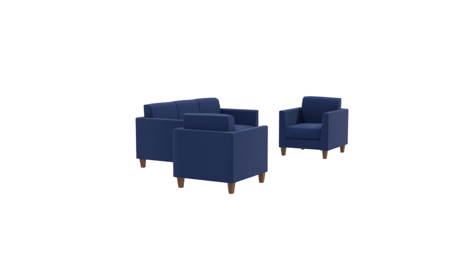 Stylish Blue Sofa Set 3D - Professional 3D Model Render 9
