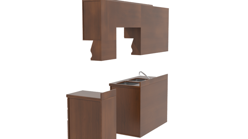 Elegant Kitchen Furniture Set 3D - Professional 3D Model Render 3