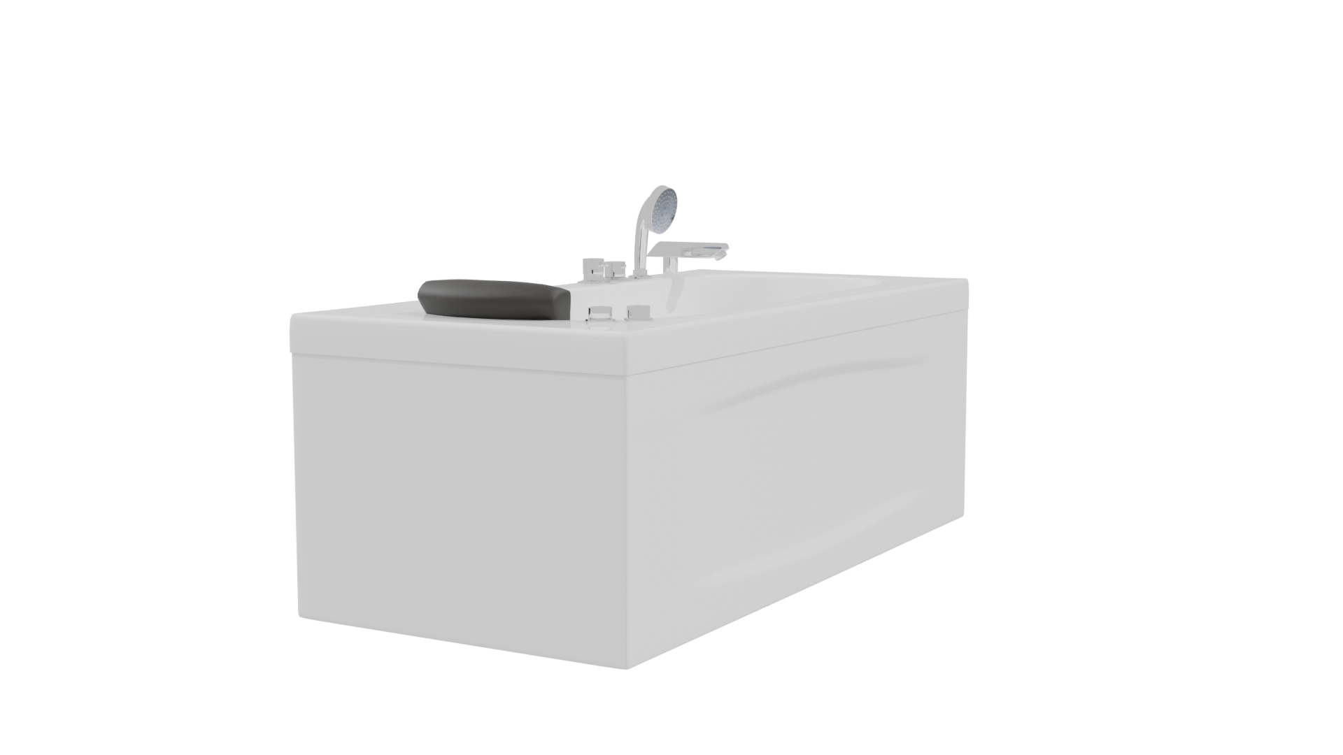 Rectangular Whirlpool Bathtub 3D Model - Professional 3D Model Render 9