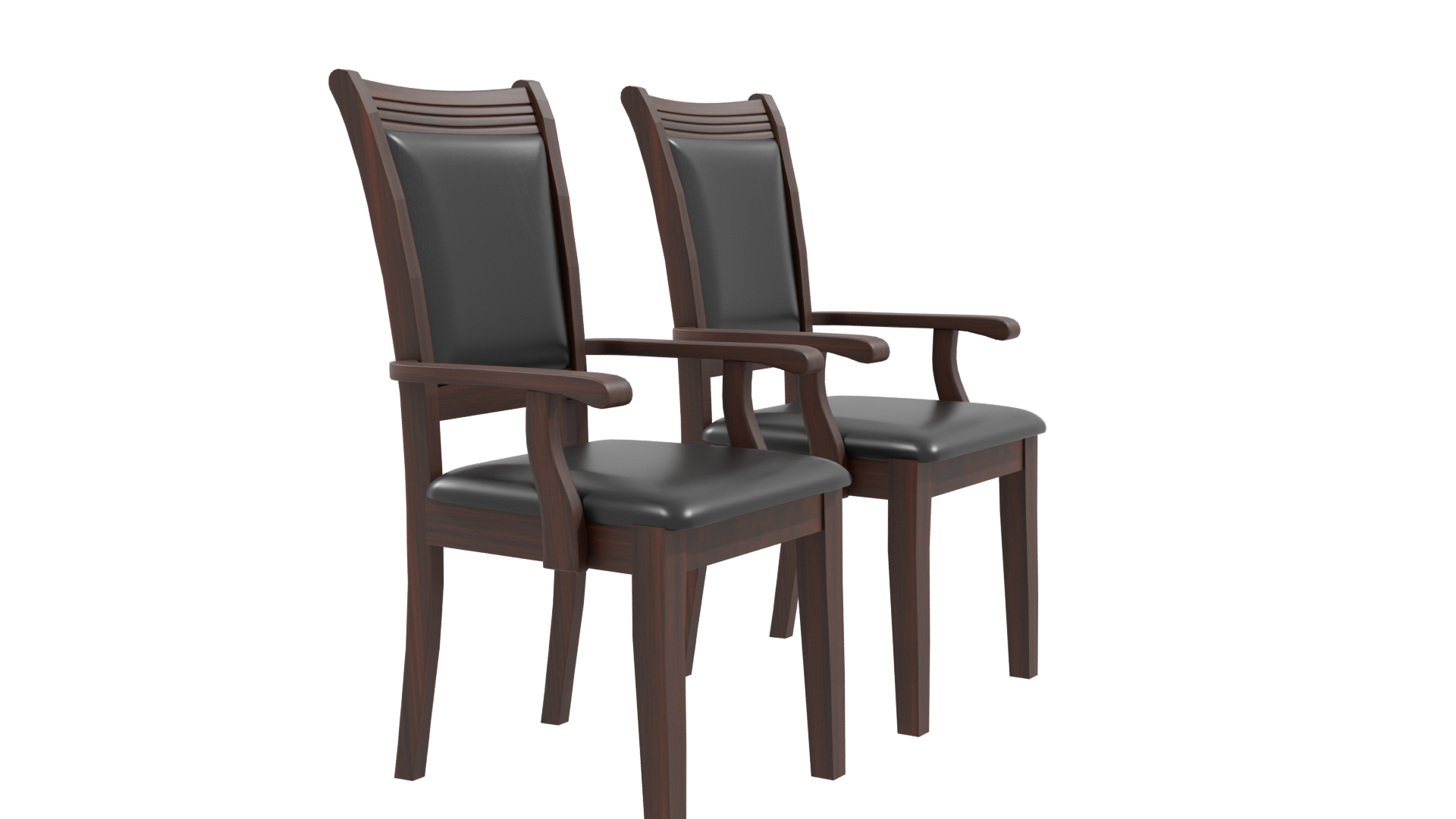 Elegant Black Upholstered Dining Chairs - Professional 3D Model Render 24