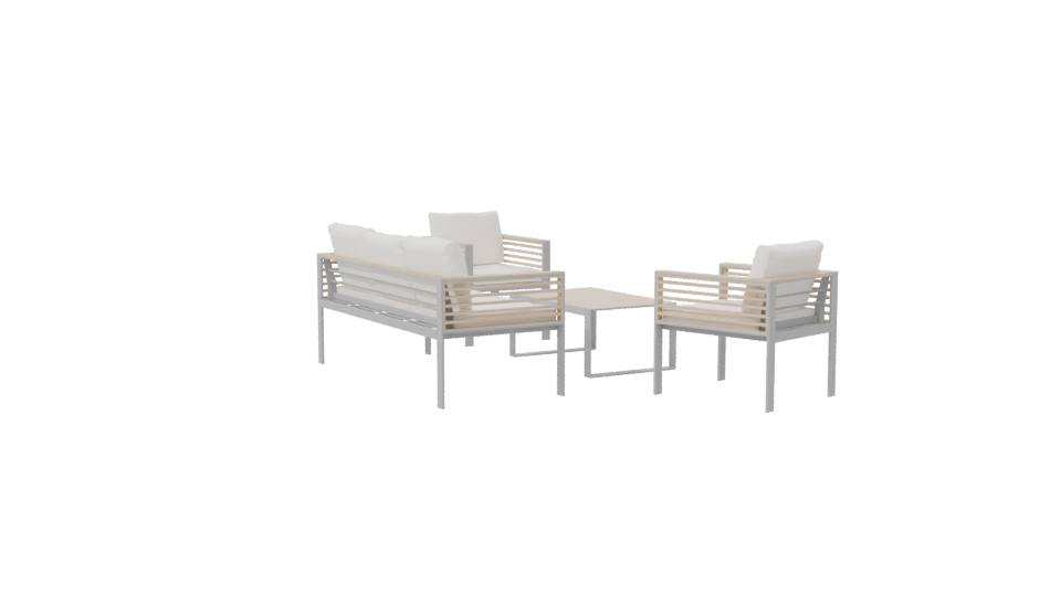 Elegant Outdoor Seating Set 3D - Professional 3D Model Render 7