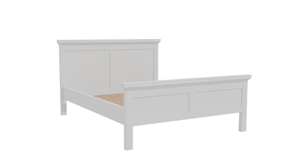 Stylish Wooden Bed Frame 3D - Professional 3D Model Render 10