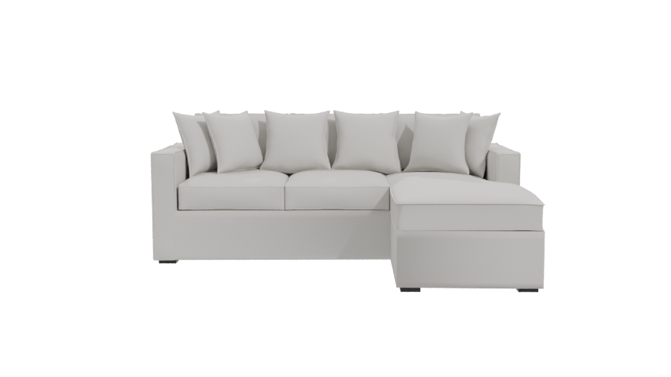 Cozy White Sectional Sofa 3D - Professional 3D Model Render 11