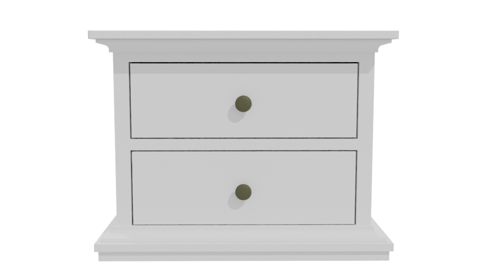 Elegant Two-Drawer Nightstand 3D - Professional 3D Model Render 11