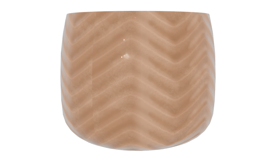 Glossy Chevron Patterned Ceramic Planter 3D Model - Professional 3D Model Render 6