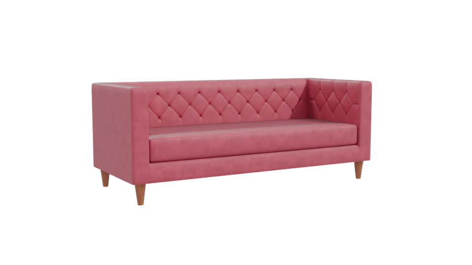 Stylish Pink Fabric Sofa 3D Model - Professional 3D Model Render 10