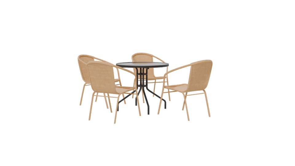 Contemporary Outdoor Dining Set 3D - Professional 3D Model Render 6