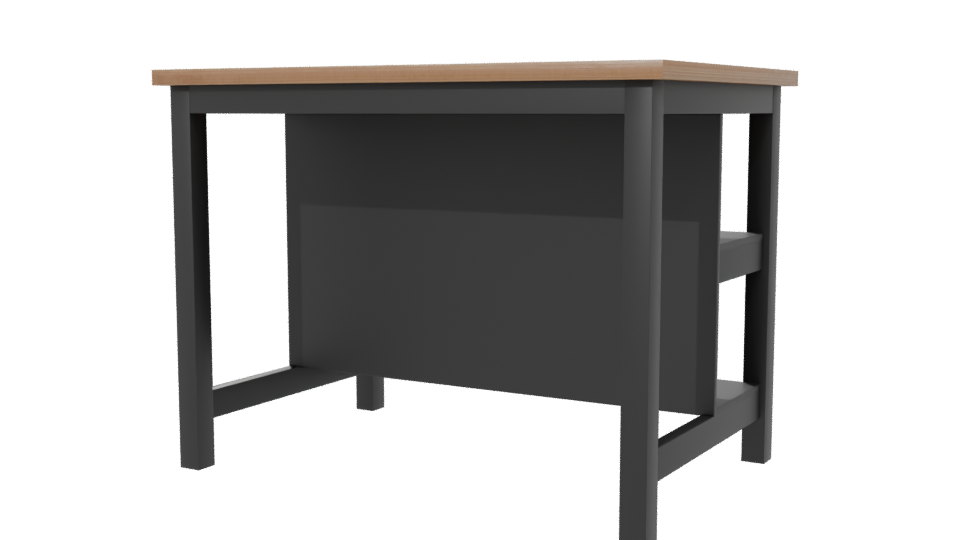 Industrial Metal and Wood Storage Table 3D Model - Professional 3D Model Render 6
