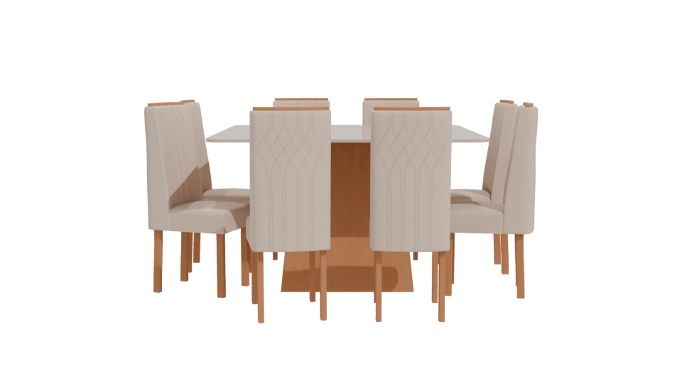 Elegant Dining Table Set 3D - Professional 3D Model Render 11