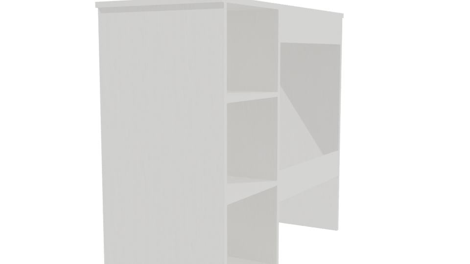 Minimalist White Office Desk 3D Model - Professional 3D Model Render 3