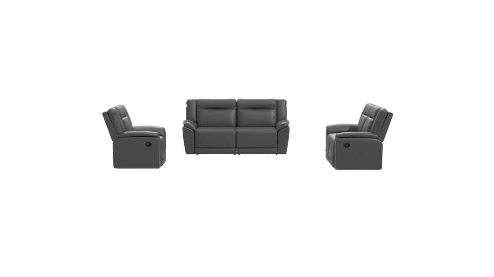 Stylish Reclining Sofa Set 3D - Professional 3D Model Render 11