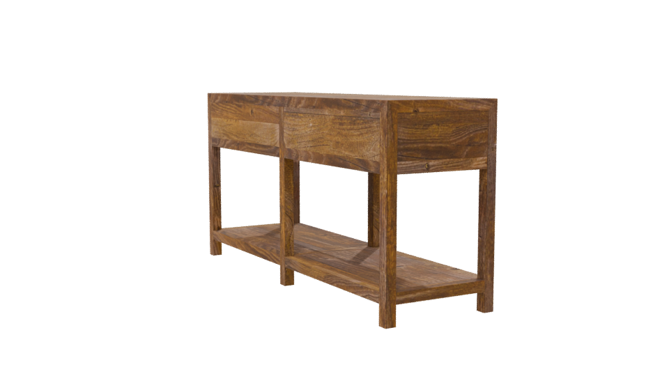 Rustic Wooden Console Table Model - Professional 3D Model Render 7