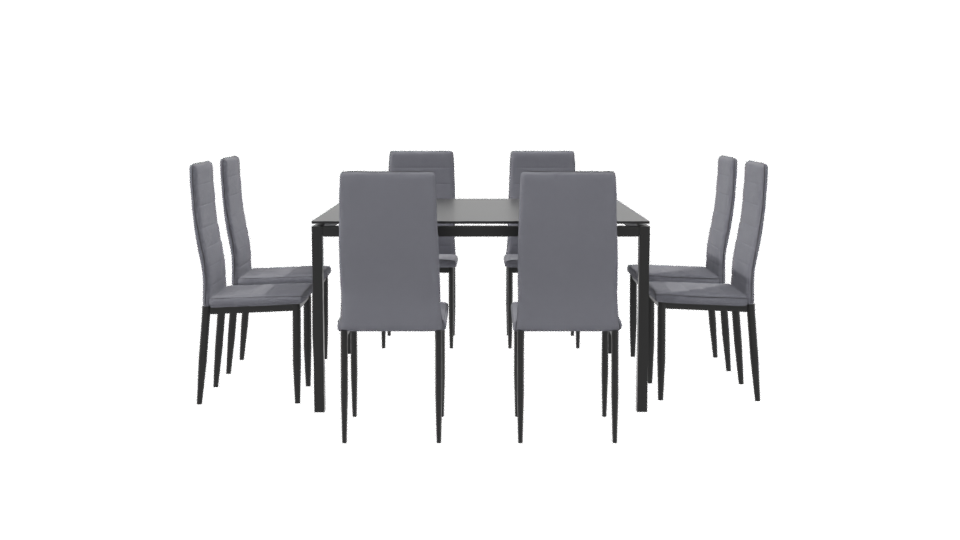 Modern Dining Table Set 3D - Professional 3D Model Render 8