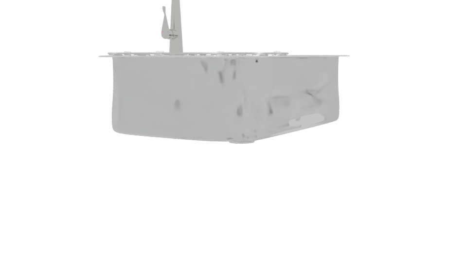 Stylish Kitchen Stainless Sink - Professional 3D Model Render 2