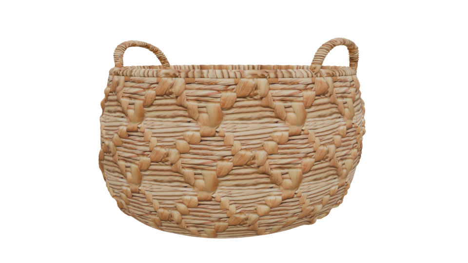 Stylized Woven Basket Model - Professional 3D Model Render 12