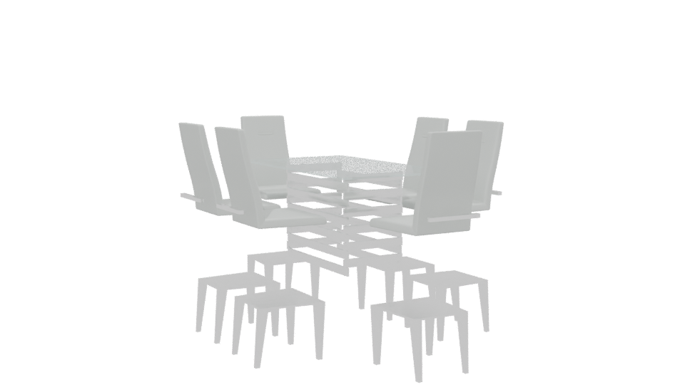 Contemporary Glass Dining Set - Professional 3D Model Render 13