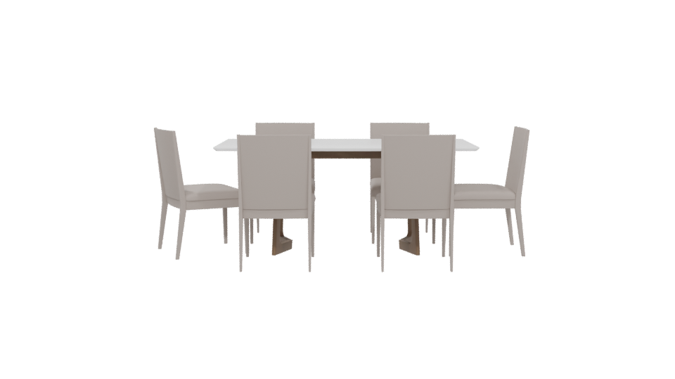 Stylish Wooden Dining Set 3D - Professional 3D Model Render 5