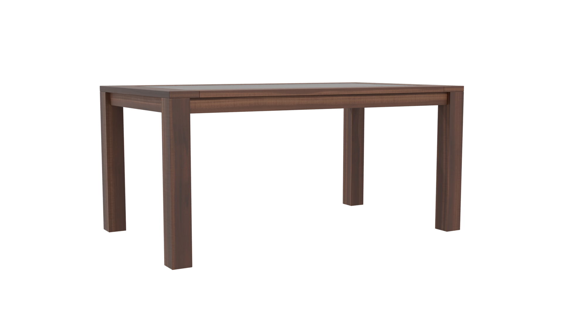 Elegant Glass-Top Wooden Table - Professional 3D Model Render 4
