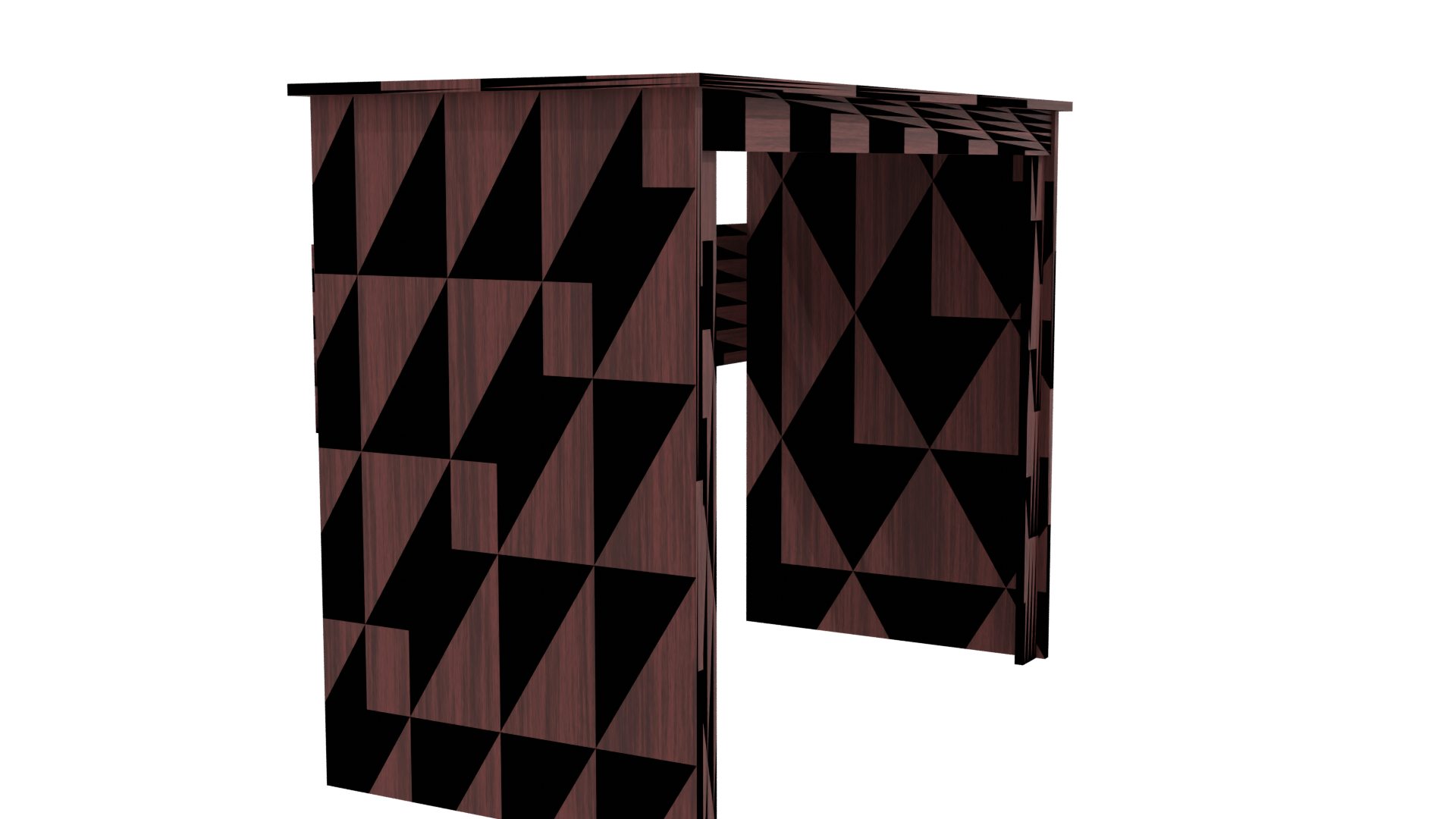 Elegant Wooden Writing Desk 3D Model - Professional 3D Model Render 9