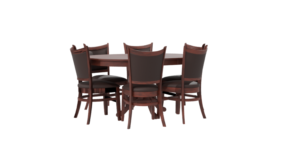 Elegant Circular Dining Table Set - Professional 3D Model Render 7