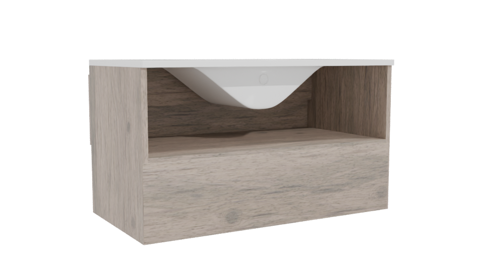 Minimalist Wooden Bathroom Vanity 3D - Professional 3D Model Render 4