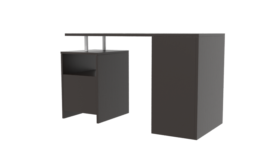 Contemporary Office Desk with Drawers 3D Model - Professional 3D Model Render 6