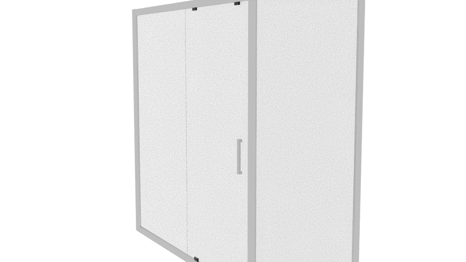 Modern Sliding Glass Shower Door - Professional 3D Model Render 13