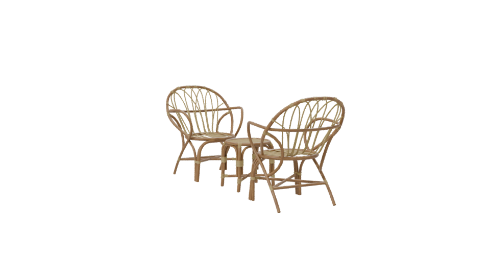 Stylish Rattan Furniture Set - Professional 3D Model Render 7