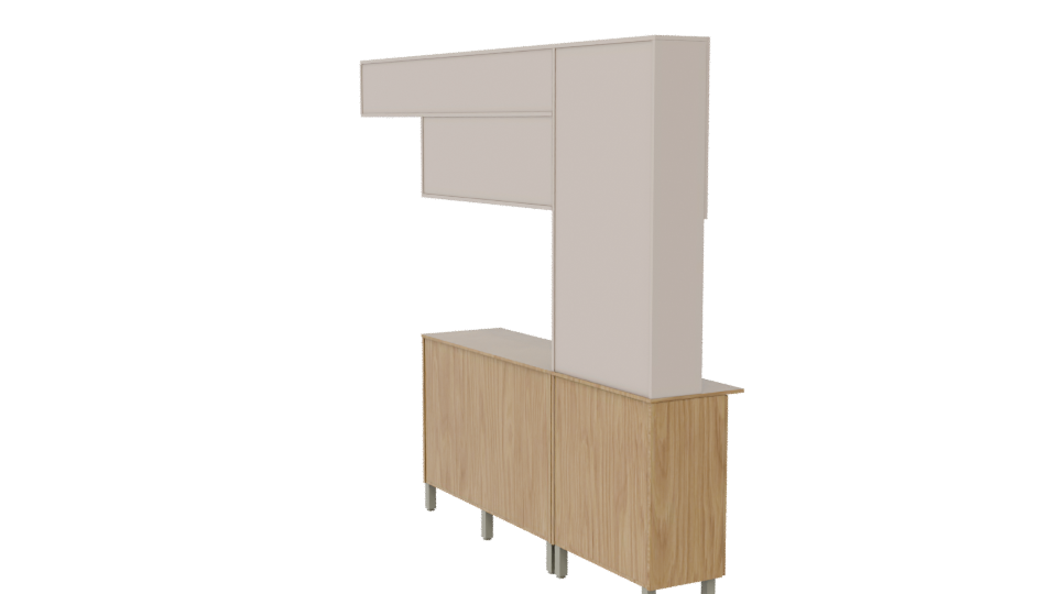 Contemporary Kitchen Cabinet Model - Professional 3D Model Render 7