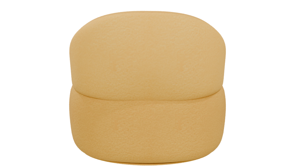 Stylized Yellow Lounge Chair 3D - Professional 3D Model Render 5