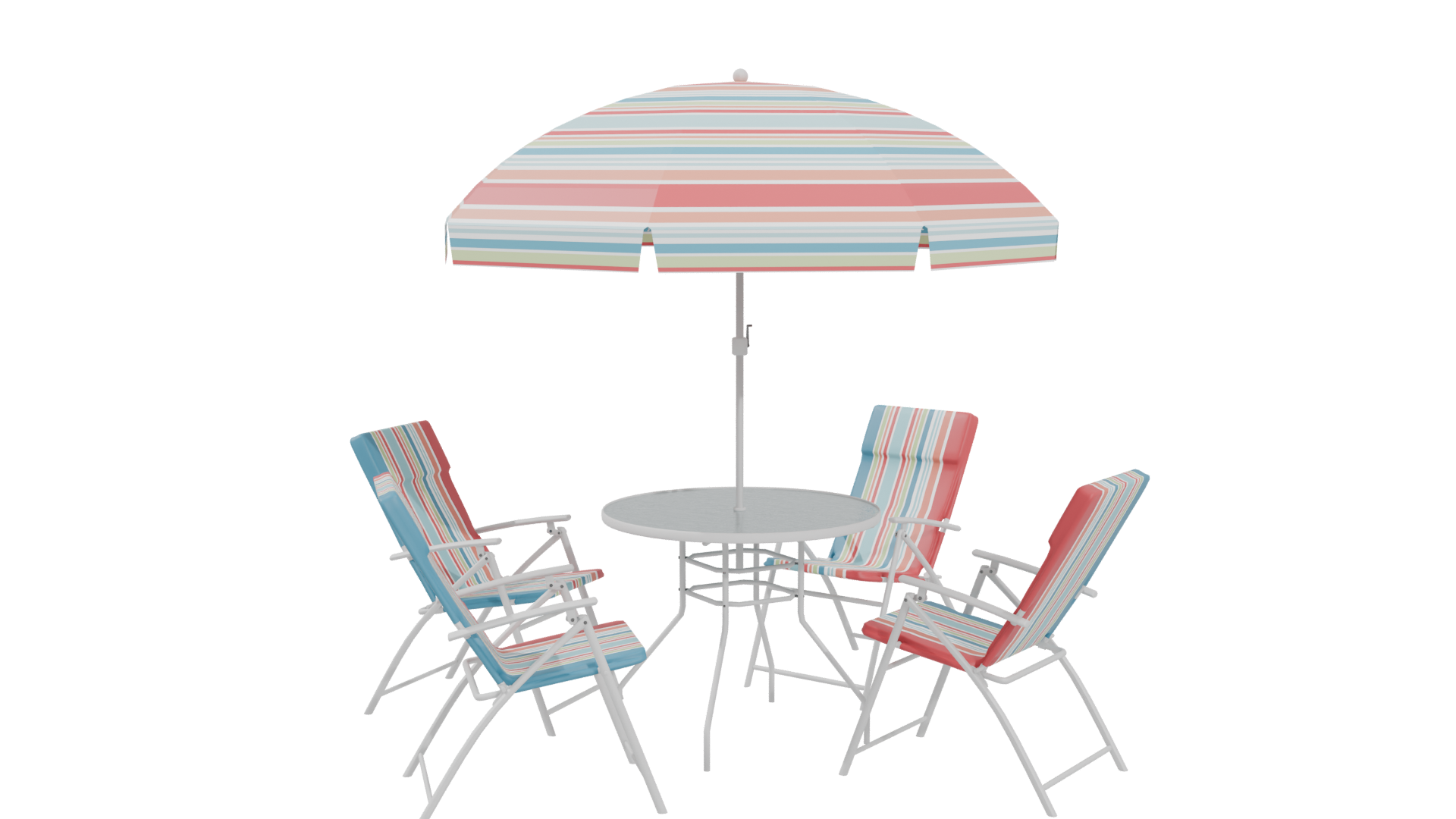 Colorful Outdoor Patio Set 3D - Professional 3D Model Render 4
